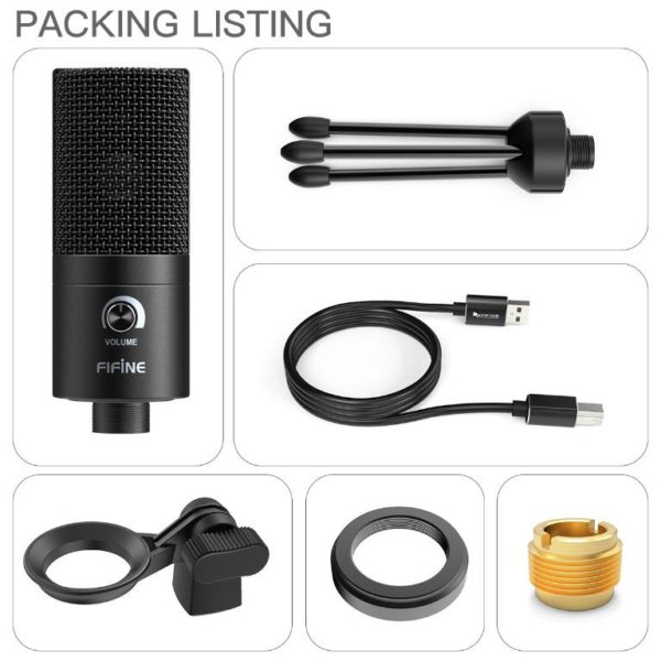 FIFINE K680 Metal Condenser Recording USB Microphone For Laptop MAC Or ...